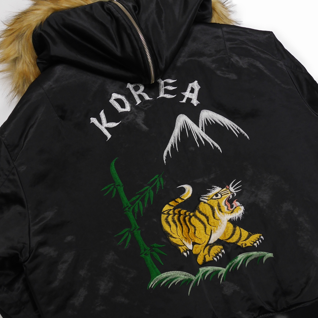 DAIRIKU/KOREAN Jacket with Fur Hoodie（Black） 【30%OFF