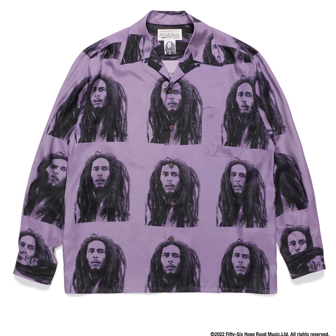 WACKO MARIA/BOB MARLEY / HAWAIIAN SHIRT L/S（PURPLE）［ハワイアン