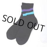 画像: CHALLENGER/SHORT BORDER SOCKS（BLACK）［ショートボーダーソックス-22秋冬］