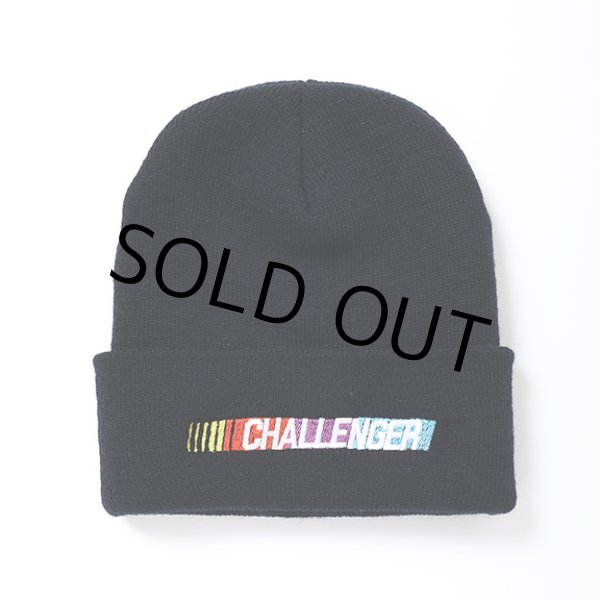 画像1: CHALLENGER/NATIONAL RACING KNIT CAP（BLACK/MULTI）［ニットキャップ-22秋冬］ (1)