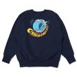 画像1: CHALLENGER/CHALLENGER WHEELS C/N SWEAT（NAVY）［クルーネックスウェット-22秋冬］ (1)