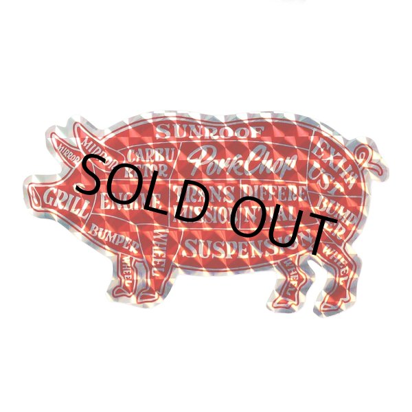 画像1: PORKCHOP/HOLOGRAM PORK STICKER（RED）［ホログラムポークステッカー-22秋冬］ (1)