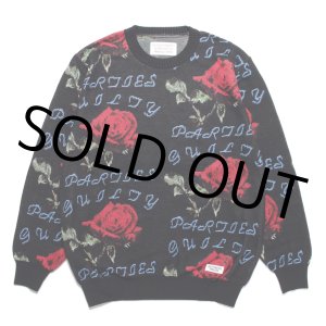 画像: WACKO MARIA/ROSE JACQUARD SWEATER （BLACK）［ローズジャガードセーター-22秋冬］