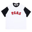 画像1: PORKCHOP/CIRCLE PORK TEE（WHITE/RED）［プリントT-22秋冬］ (1)