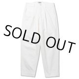 画像: CALEE/Vintage type chino cloth tuck trousers（White）［チノトラウザース-22秋冬］