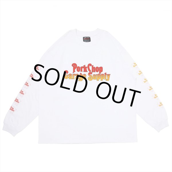 画像1: PORKCHOP/ROUNDED L/S TEE（WHITE）［プリント長袖T-22秋冬］ (1)