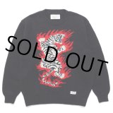 画像: WACKO MARIA/TIM LEHI / INTARSIA CREW NECK SWEATER（BLACK）［クルーネックセーター-22秋冬］