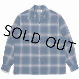 画像: WACKO MARIA/OMBRE CHECK OPEN COLLAR SHIRT L/S（TYPE-2）（D-BLUE）［オンブレチェックオープンカラーシャツ-22秋冬］