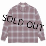 画像: WACKO MARIA/OMBRE CHECK OPEN COLLAR SHIRT L/S（TYPE-2）（D-RED）［オンブレチェックオープンカラーシャツ-22秋冬］