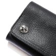 画像3: CALEE/SILVER STAR CONCHO FLAP LEATHER HALF WALLET（BLACK）［レザーハーフウォレット-24春夏］ (3)