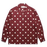 画像: WACKO MARIA/DOTS OPEN COLLAR SHIRT（BORDEAUX）［ドットオープンカラーシャツ-23春夏］