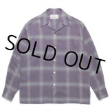 画像: WACKO MARIA/OMBRE CHECK OPEN COLLAR SHIRT L/S（PURPLE）［オンブレチェックオープンカラーシャツ-23春夏］