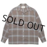 画像: WACKO MARIA/OMBRE CHECK OPEN COLLAR SHIRT L/S（BROWN）［オンブレチェックオープンカラーシャツ-23春夏］