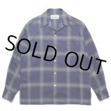 画像: WACKO MARIA/OMBRE CHECK OPEN COLLAR SHIRT L/S（NAVY）［オンブレチェックオープンカラーシャツ-23春夏］