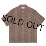 画像: WACKO MARIA/PYTHON OPEN COLLAR SHIRT（BROWN）［パイソンオープンカラーシャツ-23春夏］