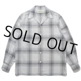 画像: WACKO MARIA/OMBRE CHECK OPEN COLLAR SHIRT L/S（WHITE/BLACK）［オンブレチェックオープンカラーシャツ-23春夏］