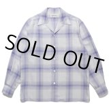 画像: WACKO MARIA/OMBRE CHECK OPEN COLLAR SHIRT L/S（WHITE/PURPLE）［オンブレチェックオープンカラーシャツ-23春夏］