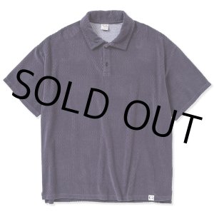 画像: CALEE/CALEE Checker pile jacquard wide silhouette polo shirt（Dark Purple） 【40%OFF】［パイルジャガードポロシャツ-23春夏］