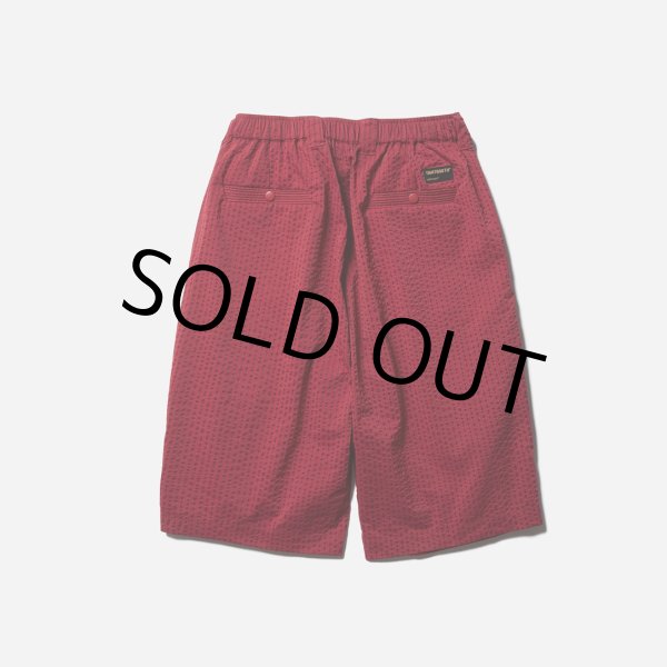 画像2: TIGHTBOOTH/STRIPE SEERSUCKER BIG SHORTS（Red） 【30%OFF】［シアサッカービッグショーツ-23春夏］ (2)