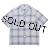 画像: WACKO MARIA/OMBRE CHECK OPEN COLLAR SHIRT（WHITE/PURPLE）［オンブレチェックオープンカラーシャツ-23春夏］