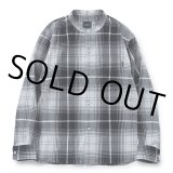 画像: RATS/STAND COLLAR CHECK SHIRT（GRAY CHECK） 【30%OFF】［スタンドカラーチェックシャツ-23春夏］