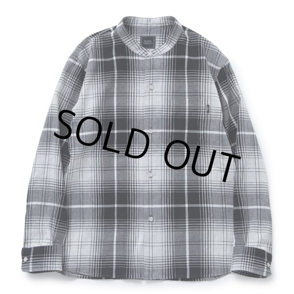 画像1: RATS/STAND COLLAR CHECK SHIRT（GRAY CHECK） 【30%OFF】［スタンドカラーチェックシャツ-23春夏］ (1)