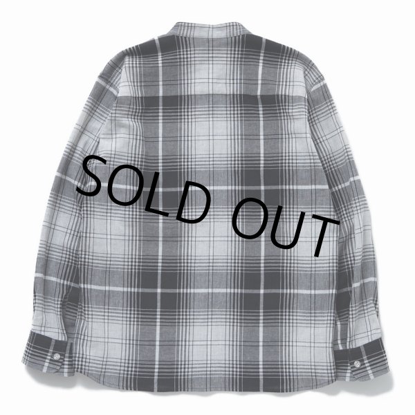 画像2: RATS/STAND COLLAR CHECK SHIRT（GRAY CHECK） 【30%OFF】［スタンドカラーチェックシャツ-23春夏］ (2)