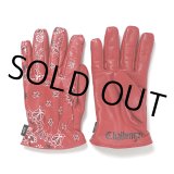 画像: CHALLENGER/BANDANA LEATHER GLOVE（RED）［バンダナレザーグローブ-23秋冬］