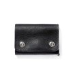 画像1: CALEE/SILVER STAR CONCHO FLAP LEATHER HALF WALLET（BLACK）［レザーハーフウォレット-24春夏］ (1)