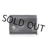 画像: CALEE/SILVER STAR CONCHO FLAP LEATHER HALF WALLET（BLACK）［レザーハーフウォレット-24春夏］