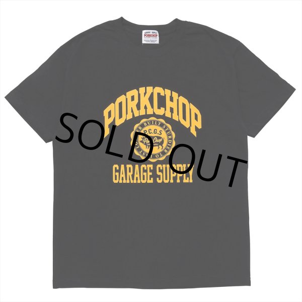 画像1: PORKCHOP/2nd COLLEGE TEE（BLACK）［プリントT-23秋冬］ (1)