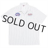 画像: PORKCHOP/PORKCHOP PAINT STRIPE WORK SHIRT（WHITE/BLACK）［ストライプワークシャツ-23秋冬］