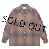 画像: WACKO MARIA/OMBRE CHECK OPEN COLLAR SHIRT（BROWN）［オンブレチェックオープンカラーシャツ-23秋冬］