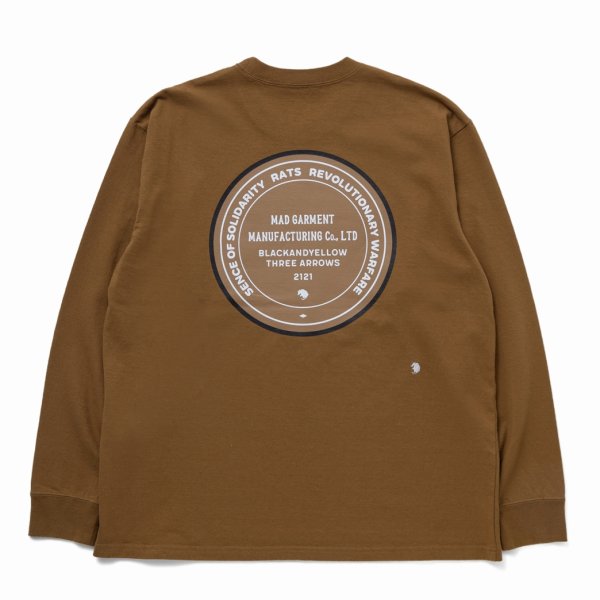 画像1: RATS/CIRCLE MGM LS TEE（BROWN） 【30%OFF】［プリント長袖T-23秋冬］ (1)