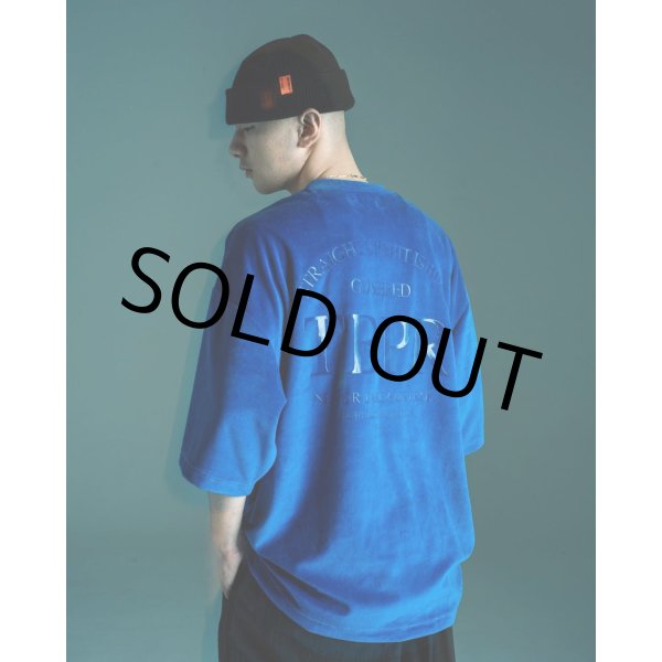 画像3: TIGHTBOOTH/STRAIGHT UP VELOUR T-SHIRT（Navy） 【30%OFF】［ベロアT-23秋冬］ (3)