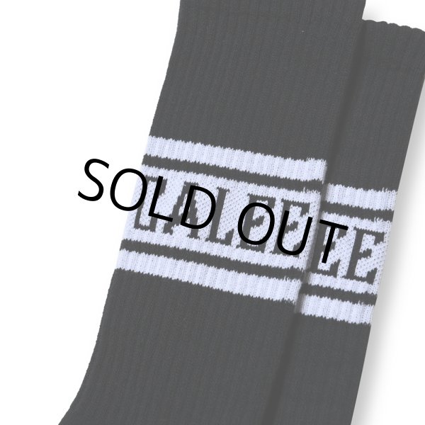 画像2: CALEE/JACQUARD PILE LINE SOCKS（BLACK） 【40%OFF】［ラインソックス-23秋冬］ (2)