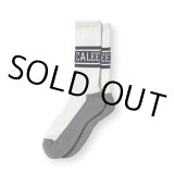 画像: CALEE/JACQUARD PILE LINE SOCKS（WHITE）［ラインソックス-23秋冬］