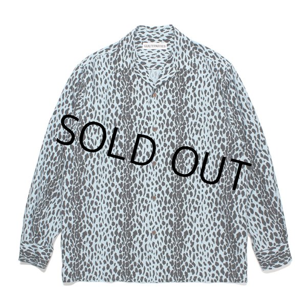 画像1: WACKO MARIA/LEOPARD OPEN COLLAR SHIRT（BLUE）［レオパードオープンカラーシャツ-23秋冬］ (1)