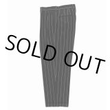 画像: WACKO MARIA/DORMEUIL / STRIPED DOUBLE PLEATED TROUSERS（BLACK）［ツータックスラックス-23秋冬］