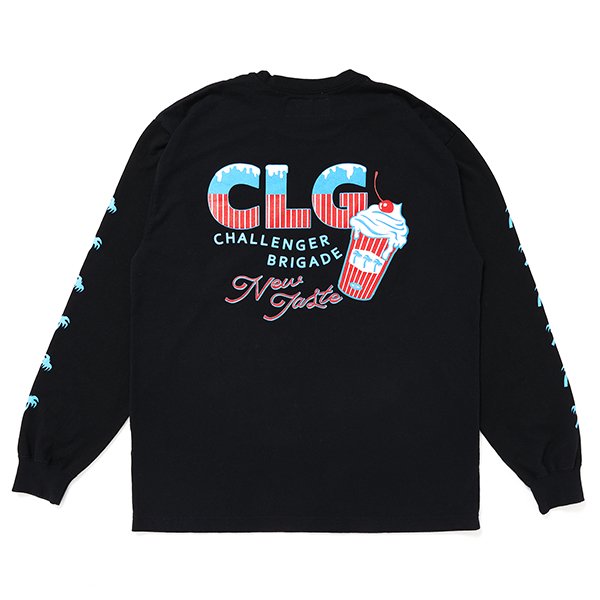 画像1: CHALLENGER/L/S ICECREAM TEE（BLACK）［プリント長袖T-24春夏］ (1)