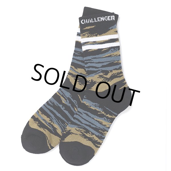 画像1: CHALLENGER/CAMO SOCKS（TIGER CAMO）［カモソックス-24春夏］ (1)