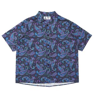 画像: CHALLENGER/S/S PAISLEY SHIRT（CHARCOAL/PURPLE）［ペイズリーシャツ-24春夏］