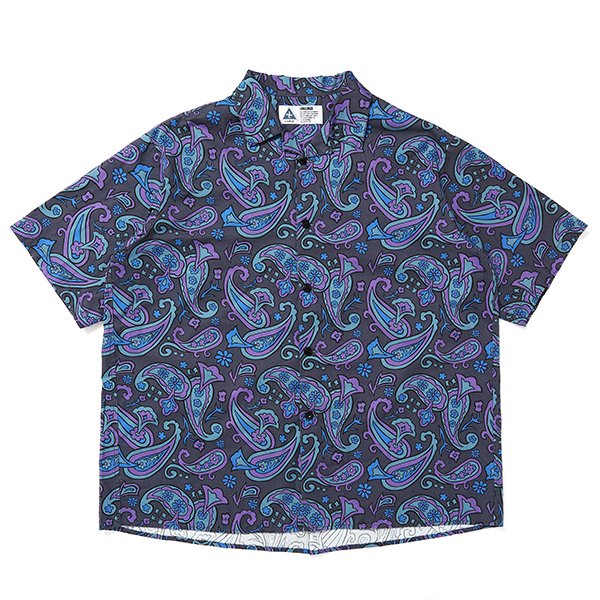 画像1: CHALLENGER/S/S PAISLEY SHIRT（CHARCOAL/PURPLE）［ペイズリーシャツ-24春夏］ (1)