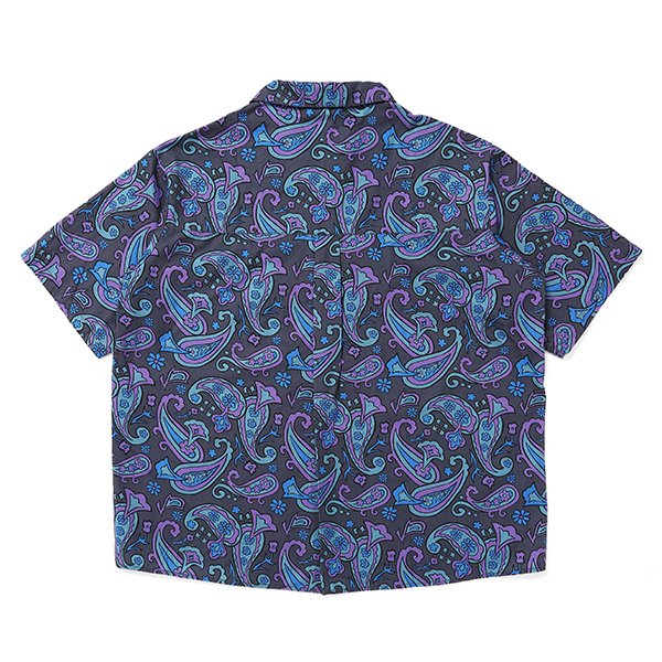 画像2: CHALLENGER/S/S PAISLEY SHIRT（CHARCOAL/PURPLE）［ペイズリーシャツ-24春夏］ (2)