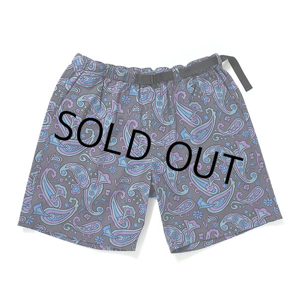 画像1: CHALLENGER/PAISLEY COTTON TWILL SHORTS（CHARCOAL/PURPLE）［ペイズリーコットンツイルショーツ-24春夏］ (1)