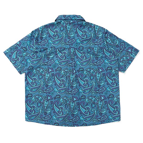 画像2: CHALLENGER/S/S PAISLEY SHIRT（BLUE GRAY/PURPLE）［ペイズリーシャツ-24春夏］ (2)