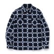 画像1: RATS/NATIVE PRINT FLANNEL SHIRT（BLUE） 【30%OFF】［ネイティブプリントフランネルシャツ-23秋冬］ (1)