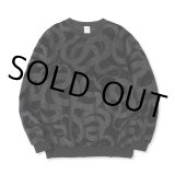 画像: CALEE/ALLOVER SNAKE PATTERN VELOUR CREW NECK SW（BLACK）［ベロアクルーネックスウェット-23秋冬］