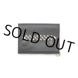 画像: CALEE/STUDS LEATHER FLAP HALF WALLET（BLACK）［スタッズレザーハーフウォレット-23秋冬］