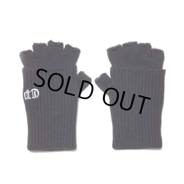 画像1: COOTIE PRODUCTIONS/Lowgauge Fingerless Knit Glove（Black）［フィンガーレスニットグローブ-23秋冬］ (1)